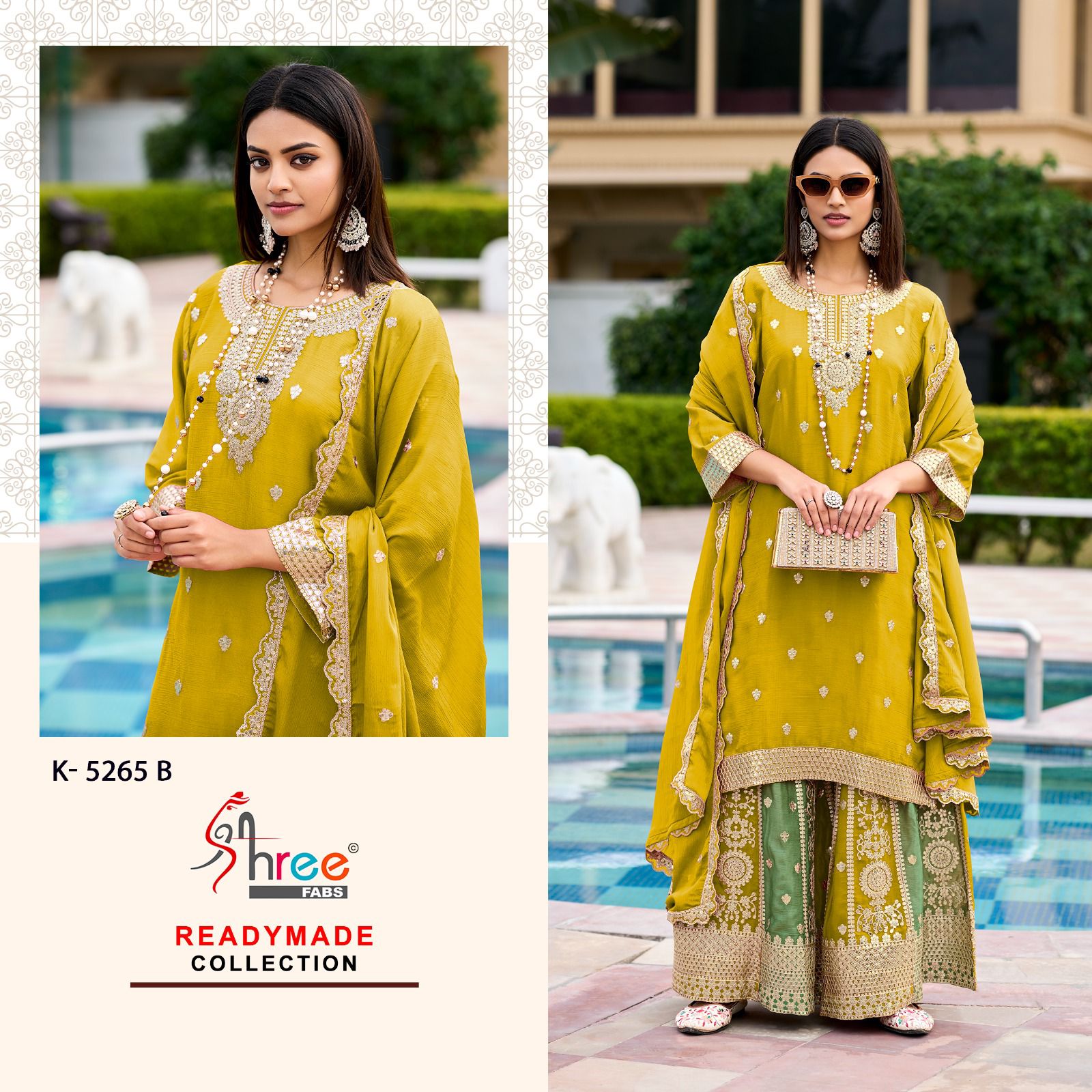 K 5265 Shree Fabs Chinon Pakistani Readymade Suits Wholesale