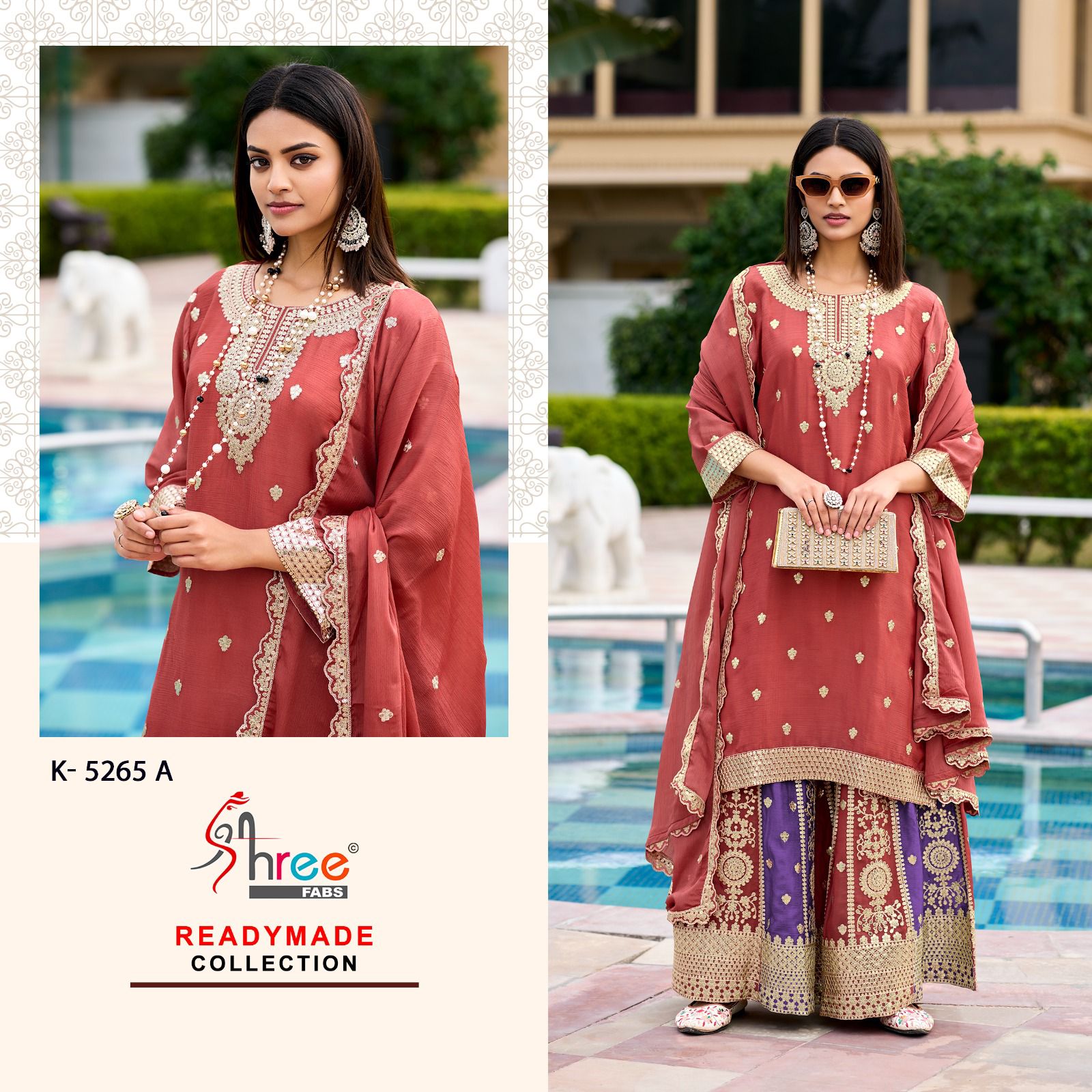 K 5265 Shree Fabs Chinon Pakistani Readymade Suits Wholesale