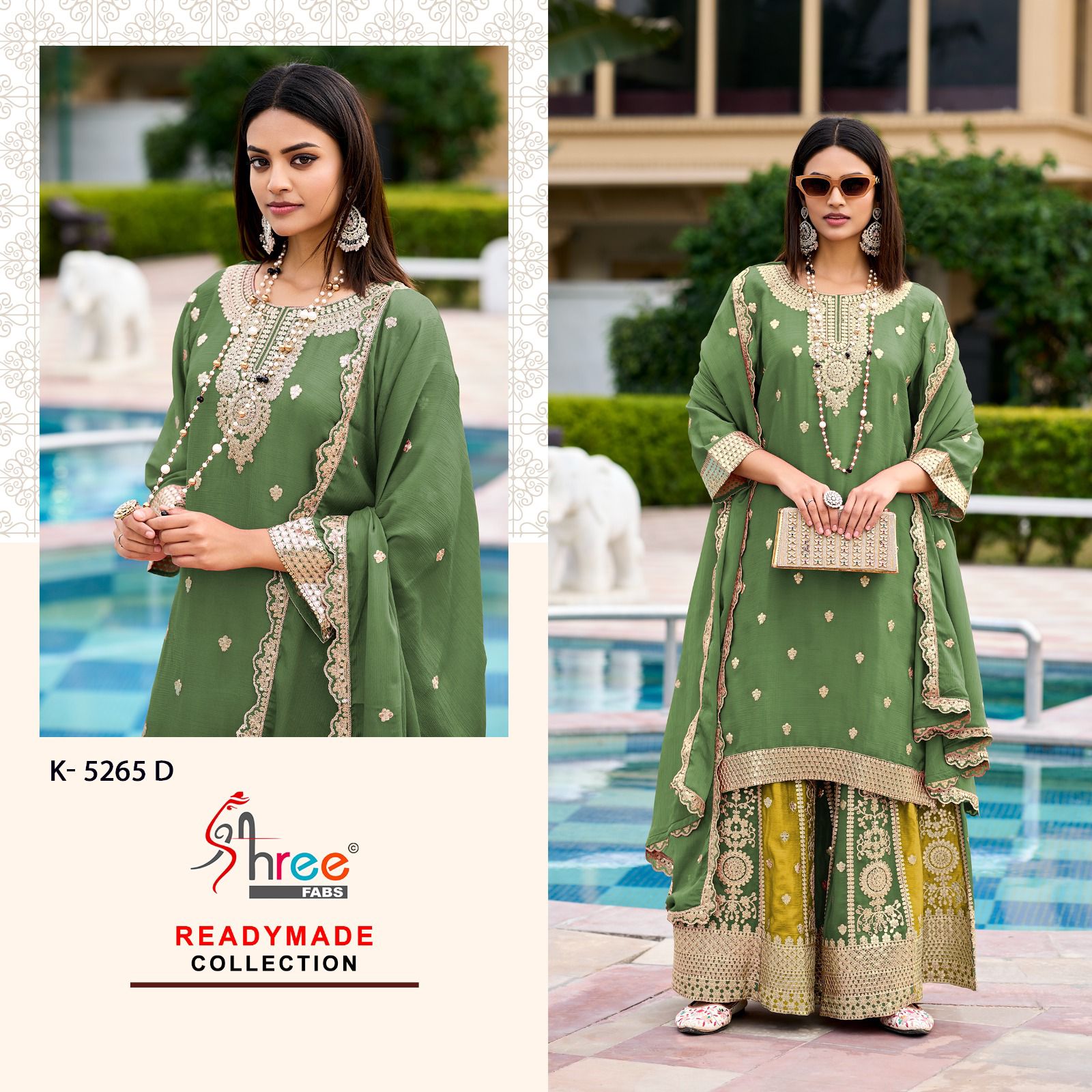 K 5265 Shree Fabs Chinon Pakistani Readymade Suits Wholesale