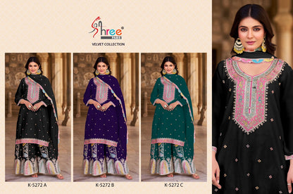 K 5272 Abc Shree Fabs Velvet Suits Wholesale Price