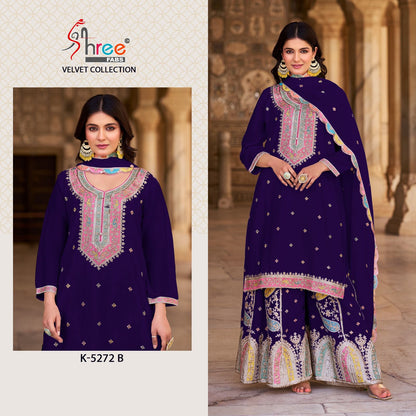 K 5272 Abc Shree Fabs Velvet Suits Wholesale Price