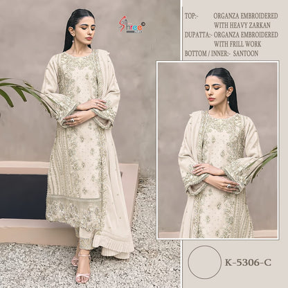 K 5306 Shree Fabs Organza Pakistani Salwar Suits Supplier Ahmedabad