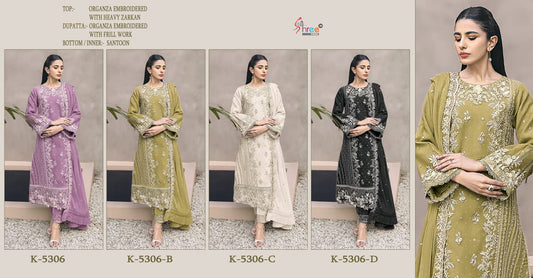 K 5306 Shree Fabs Organza Pakistani Salwar Suits Supplier Ahmedabad