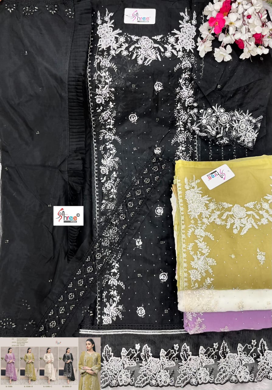 K 5306 Shree Fabs Organza Pakistani Salwar Suits Supplier Ahmedabad