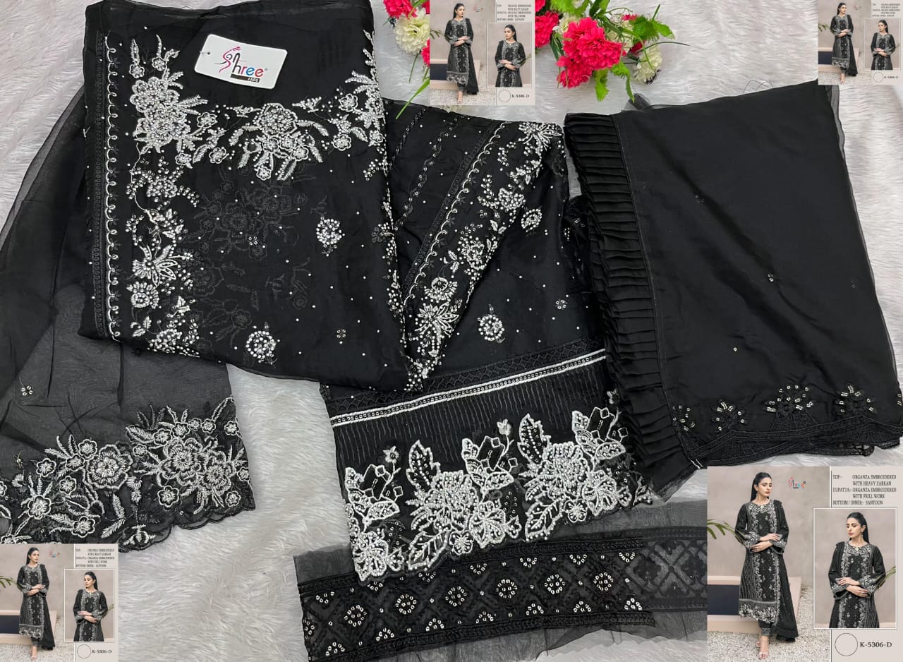 K 5306 Shree Fabs Organza Pakistani Salwar Suits Supplier Ahmedabad