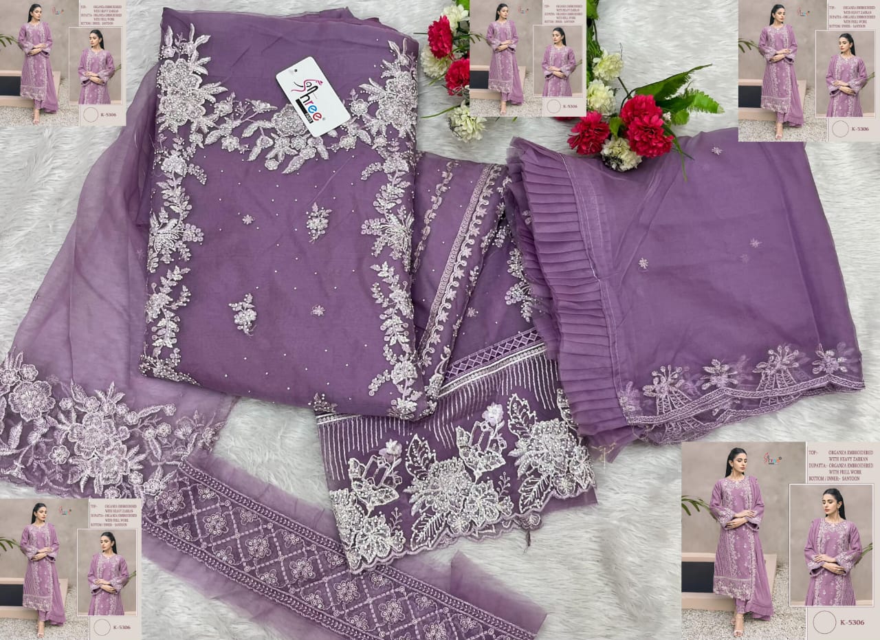 K 5306 Shree Fabs Organza Pakistani Salwar Suits Supplier Ahmedabad