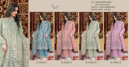 K 5344 I To L Shree Fabs Chiffon Pakistani Salwar Suits Wholesaler Gujarat