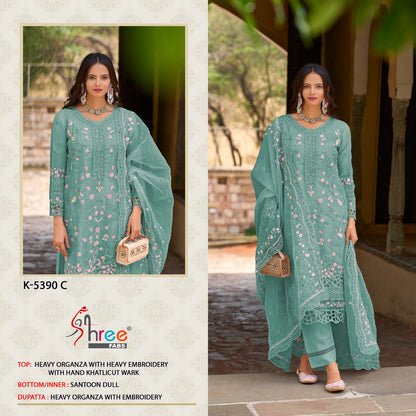 K 5390 Shree Fabs Organza Pakistani Salwar Suits Wholesaler Ahmedabad