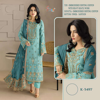 K 5497 Shree Fabs Chiffon Pakistani Salwar Suits Manufacturer