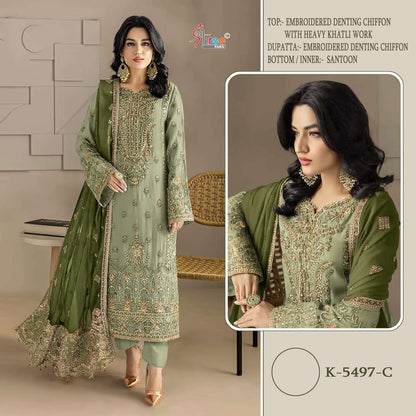 K 5497 Shree Fabs Chiffon Pakistani Salwar Suits Manufacturer