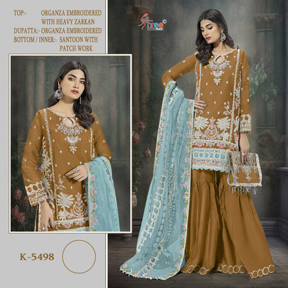 K 5498 Bcd Shree Fabs Organza Pakistani Salwar Suits Wholesaler Gujarat