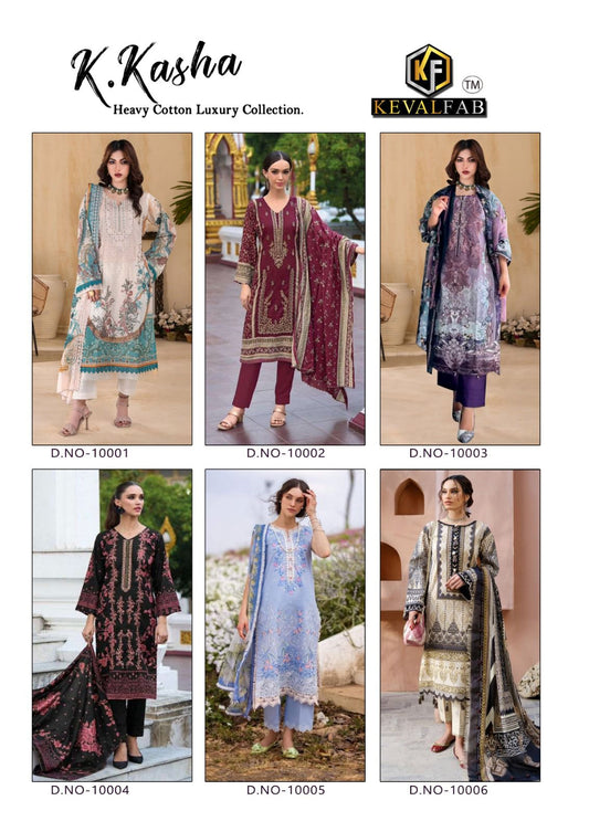 K Kasha Vol 10 Keval Fab Lawn Cotton Karachi Salwar Suits Wholesale Price