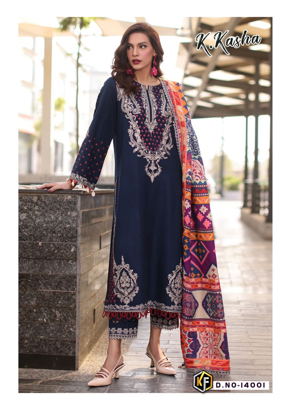 K Kasha Vol 14 Heavy Cotton Luxury Collection Keval Fab Karachi Readymade Suits Wholesaler Ahmedabad