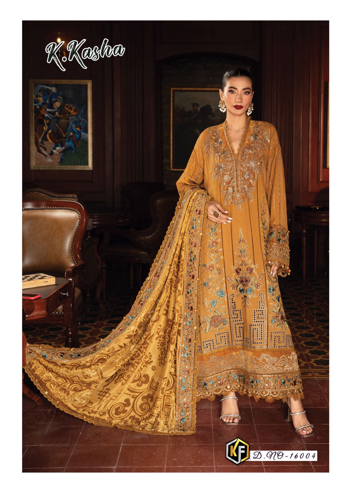 K Kasha Vol 16 Keval Fab Heavy Cotton Karachi Salwar Suits Supplier Gujarat