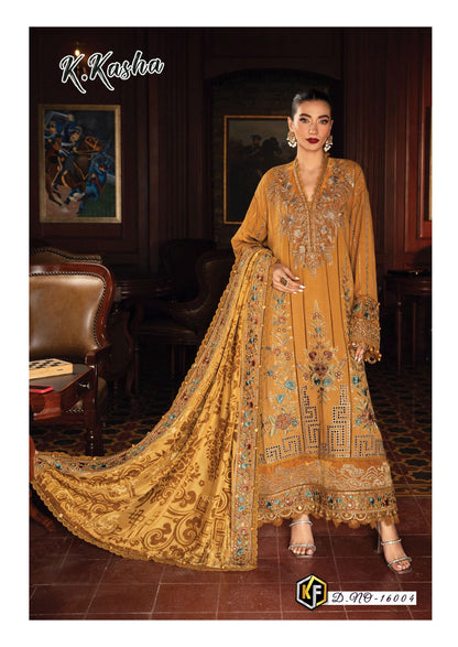 K Kasha Vol 16 Keval Fab Heavy Cotton Karachi Salwar Suits Supplier Gujarat