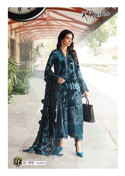 K Kasha Vol 16 Keval Fab Heavy Cotton Karachi Salwar Suits Supplier Gujarat