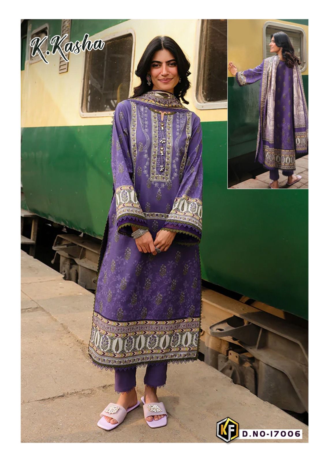 K Kasha Vol 17 Heavy Cotton Luxury Collection Keval Fab Karachi Salwar Suits Wholesale Rate