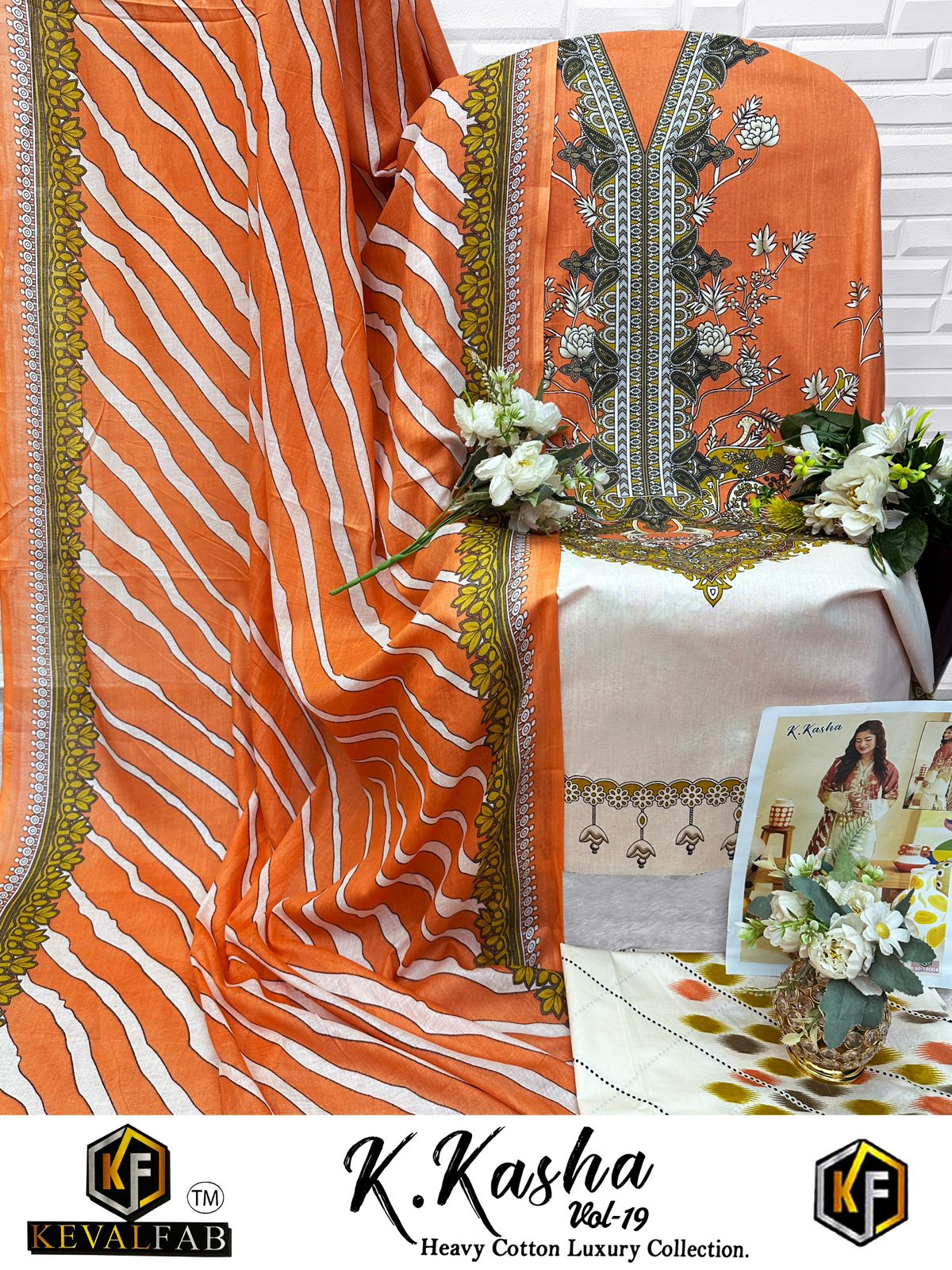 K Kasha Vol 19 Keval Fab Heavy Cotton Karachi Salwar Suits Wholesaler India