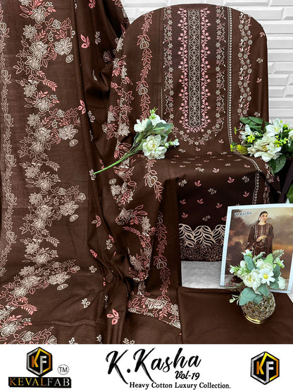 K Kasha Vol 19 Keval Fab Heavy Cotton Karachi Salwar Suits Wholesaler India