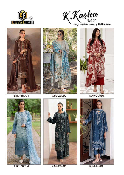 K Kasha Vol 20 Keval Fab Cotton Karachi Readymade Suits Wholesaler Gujarat