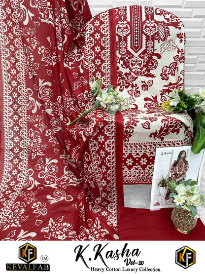 K Kasha Vol 20 Keval Fab Cotton Karachi Salwar Suits Wholesale Price