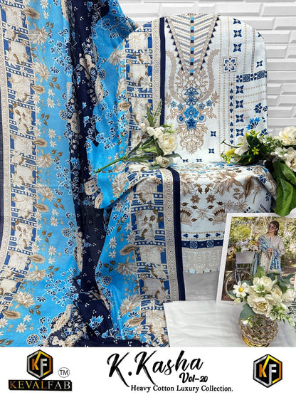 K Kasha Vol 20 Keval Fab Cotton Karachi Salwar Suits Wholesale Price