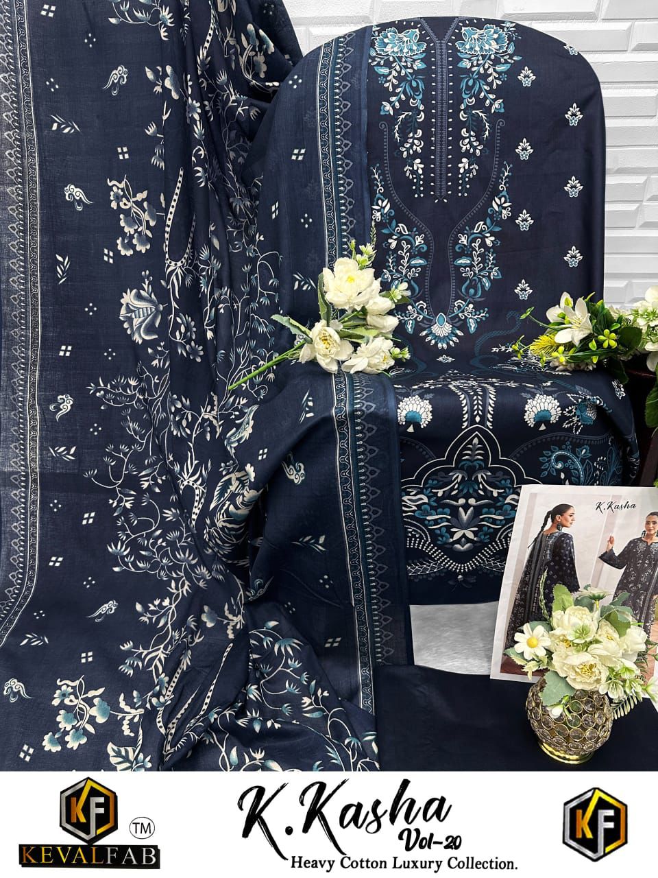 K Kasha Vol 20 Keval Fab Cotton Karachi Salwar Suits Wholesale Price