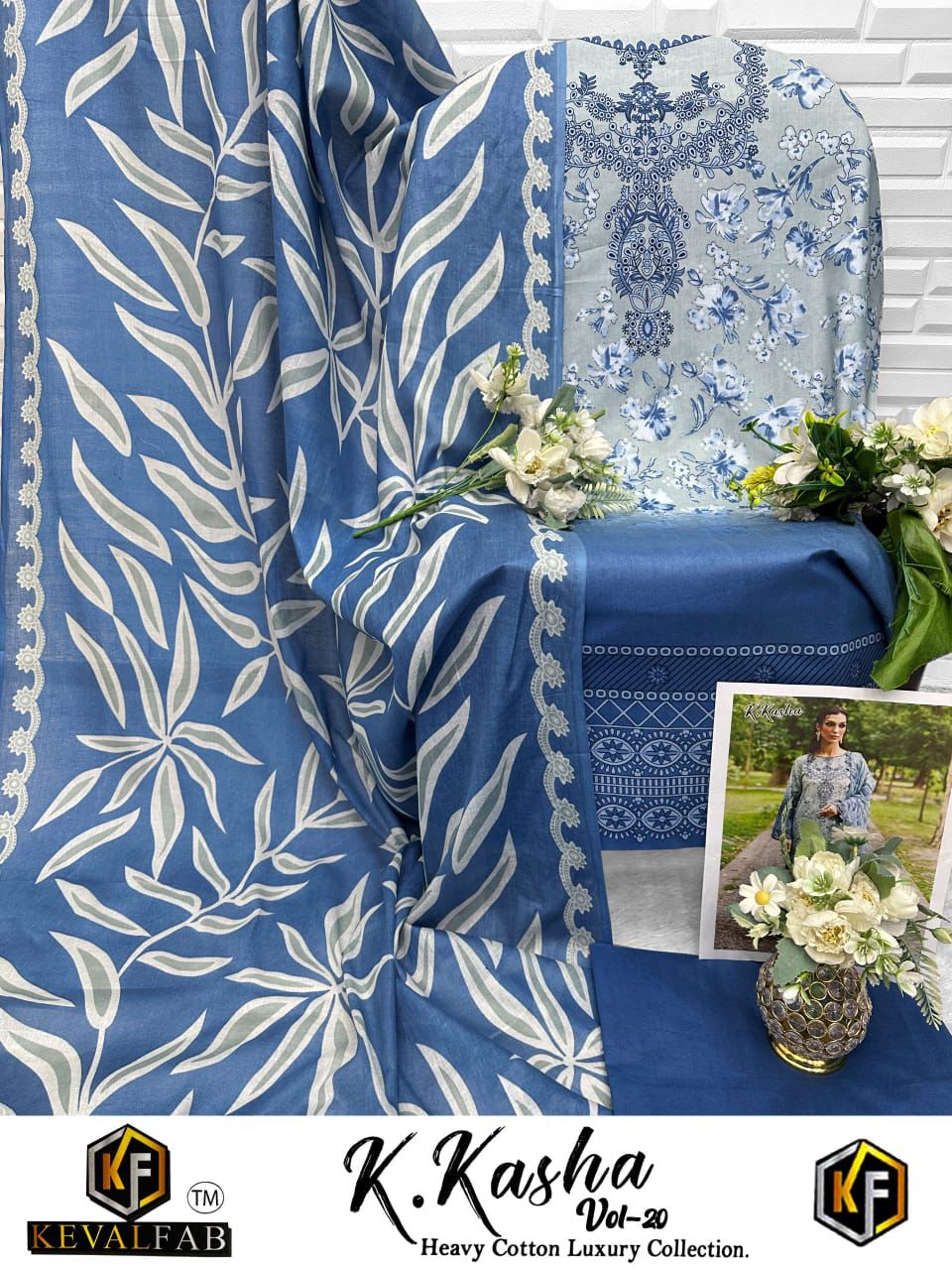 K Kasha Vol 20 Keval Fab Cotton Karachi Salwar Suits Wholesale Price
