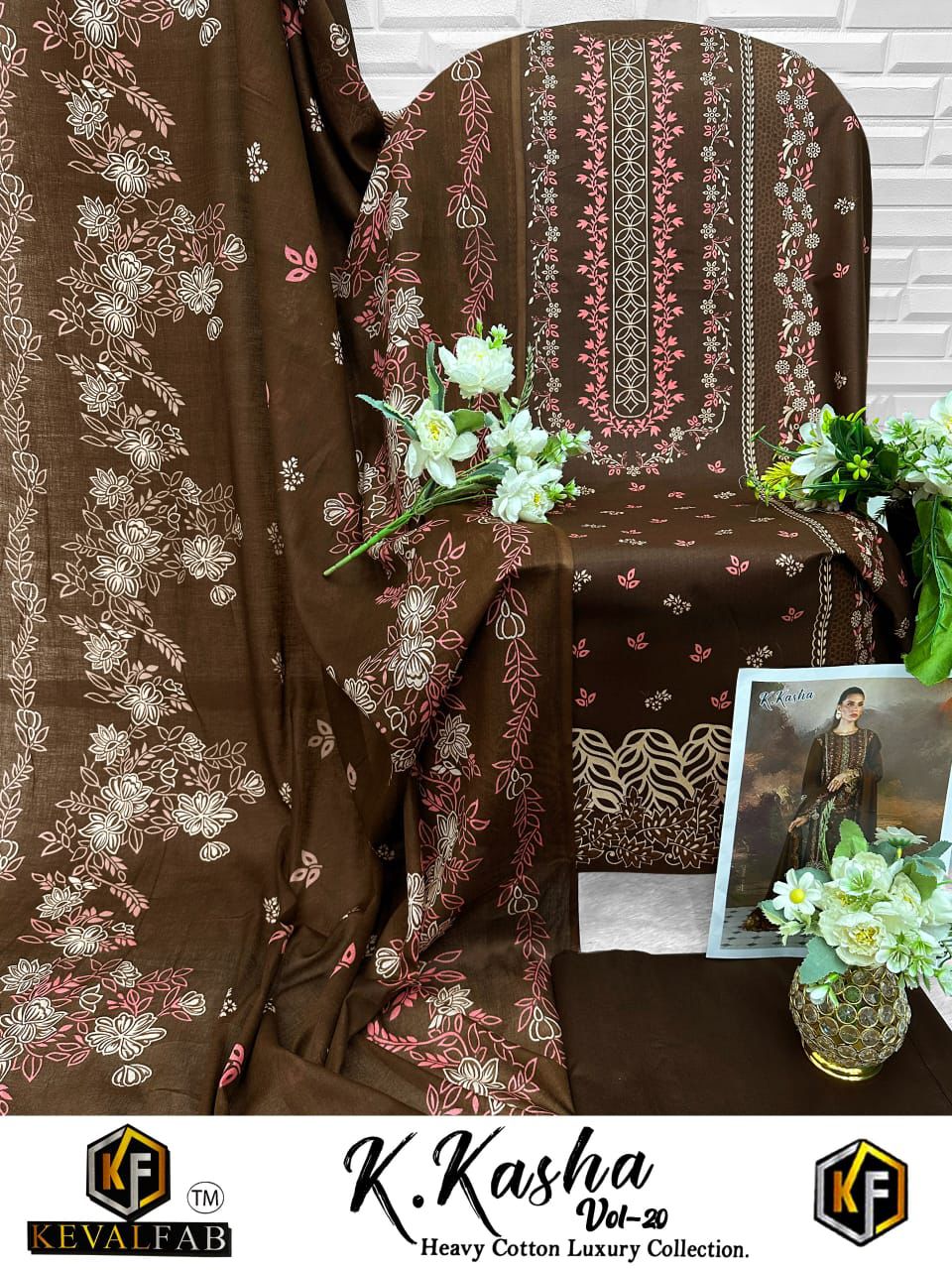 K Kasha Vol 20 Keval Fab Cotton Karachi Salwar Suits Wholesale Price