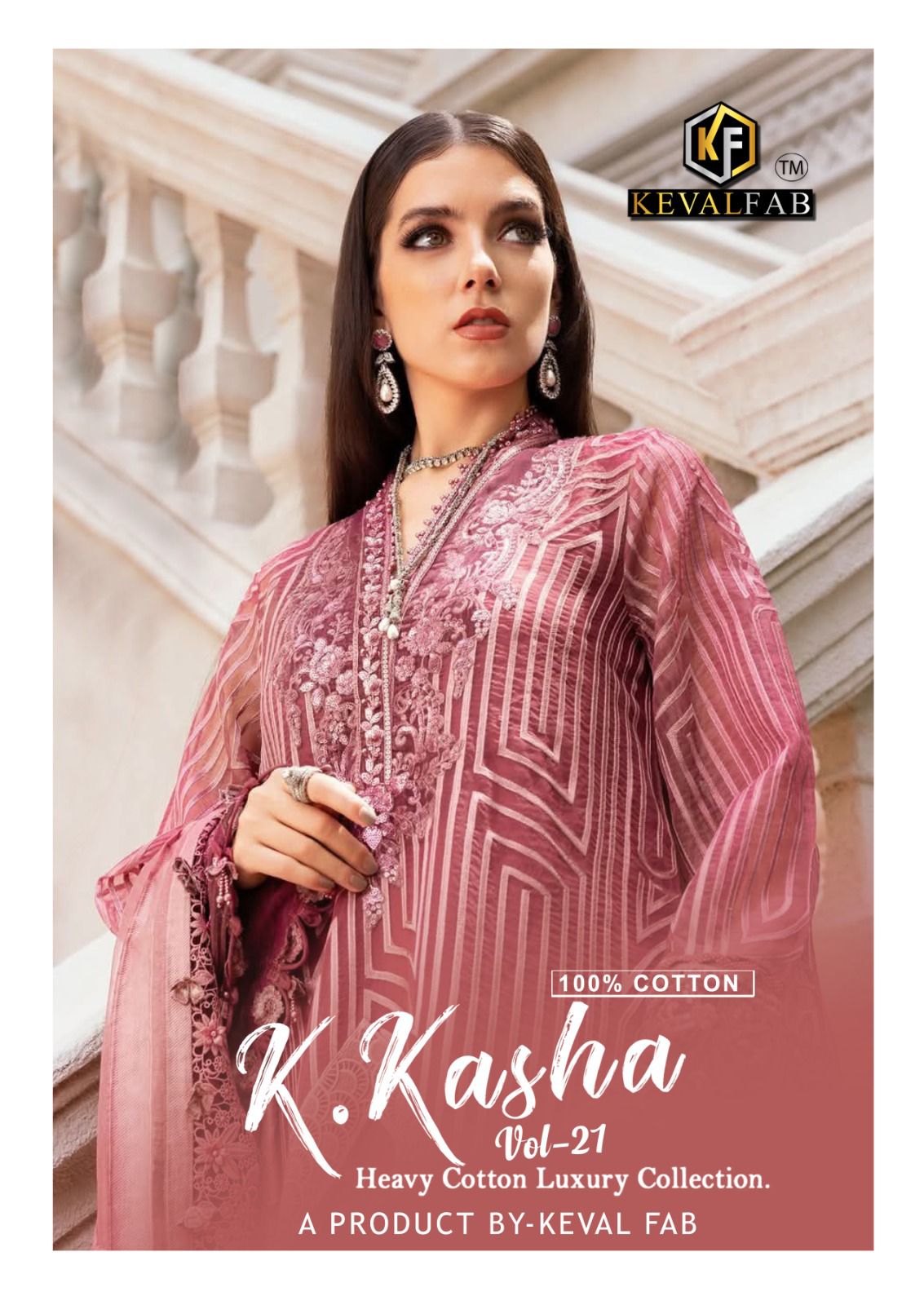 K Kasha Vol 21 Keval Fab Cotton Karachi Salwar Suits Wholesaler Ahmedabad