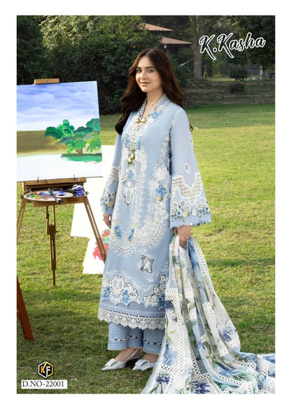 K Kasha Vol 22 Keval Fab Mix Cotton Karachi Salwar Suits Wholesale Price