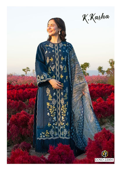K Kasha Vol 22 Keval Fab Mix Cotton Karachi Salwar Suits Wholesale Price