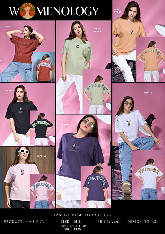 Ka J F 03 Womenology Cotton Women Oversized Tshirt Manufacturer