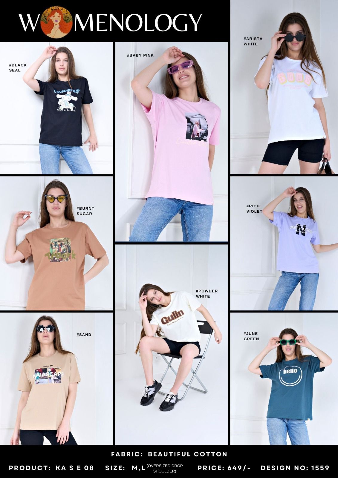 Ka S E 8 Womenology Cotton Women Oversized Tshirt Supplier Ahmedabad