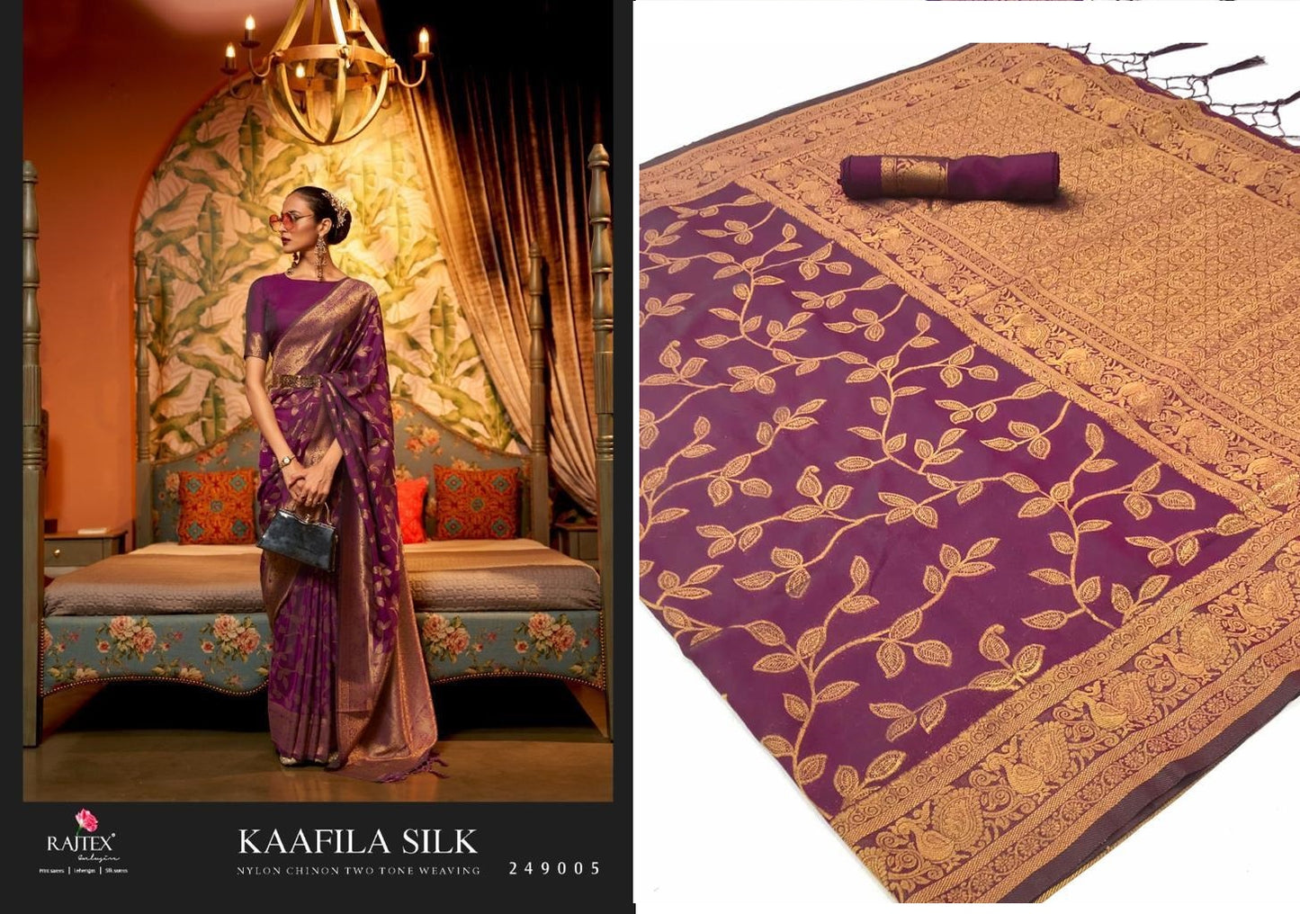 Kaafila Rajtex Chinnon Sarees Exporter