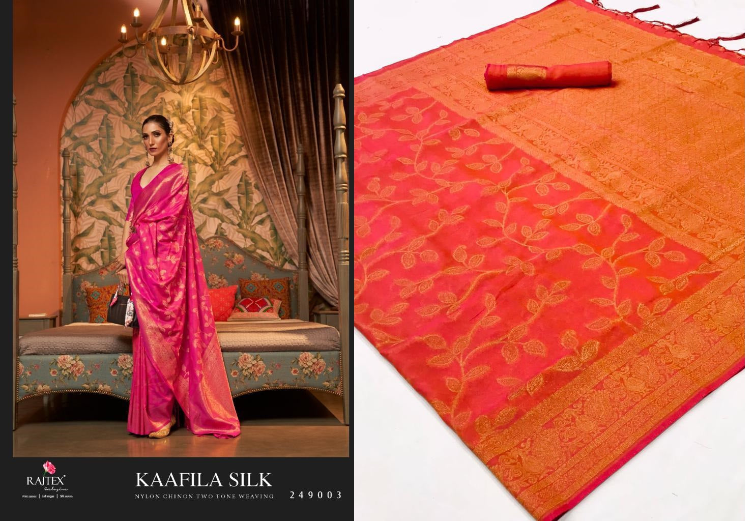 Kaafila Rajtex Chinnon Sarees Exporter