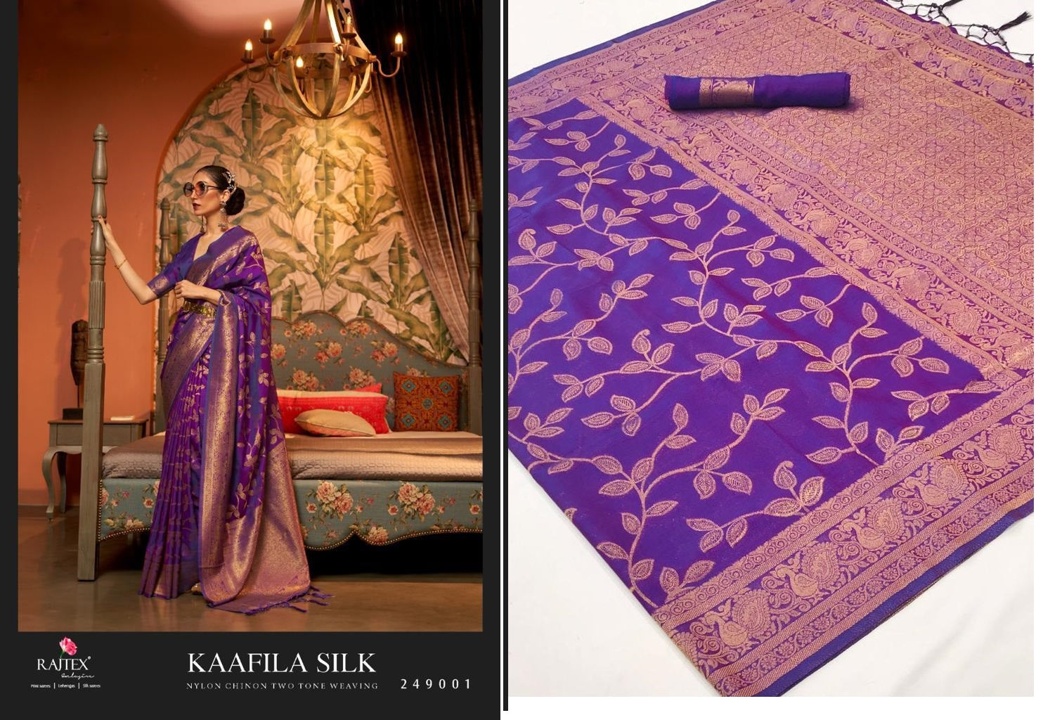 Kaafila Rajtex Chinnon Sarees Exporter