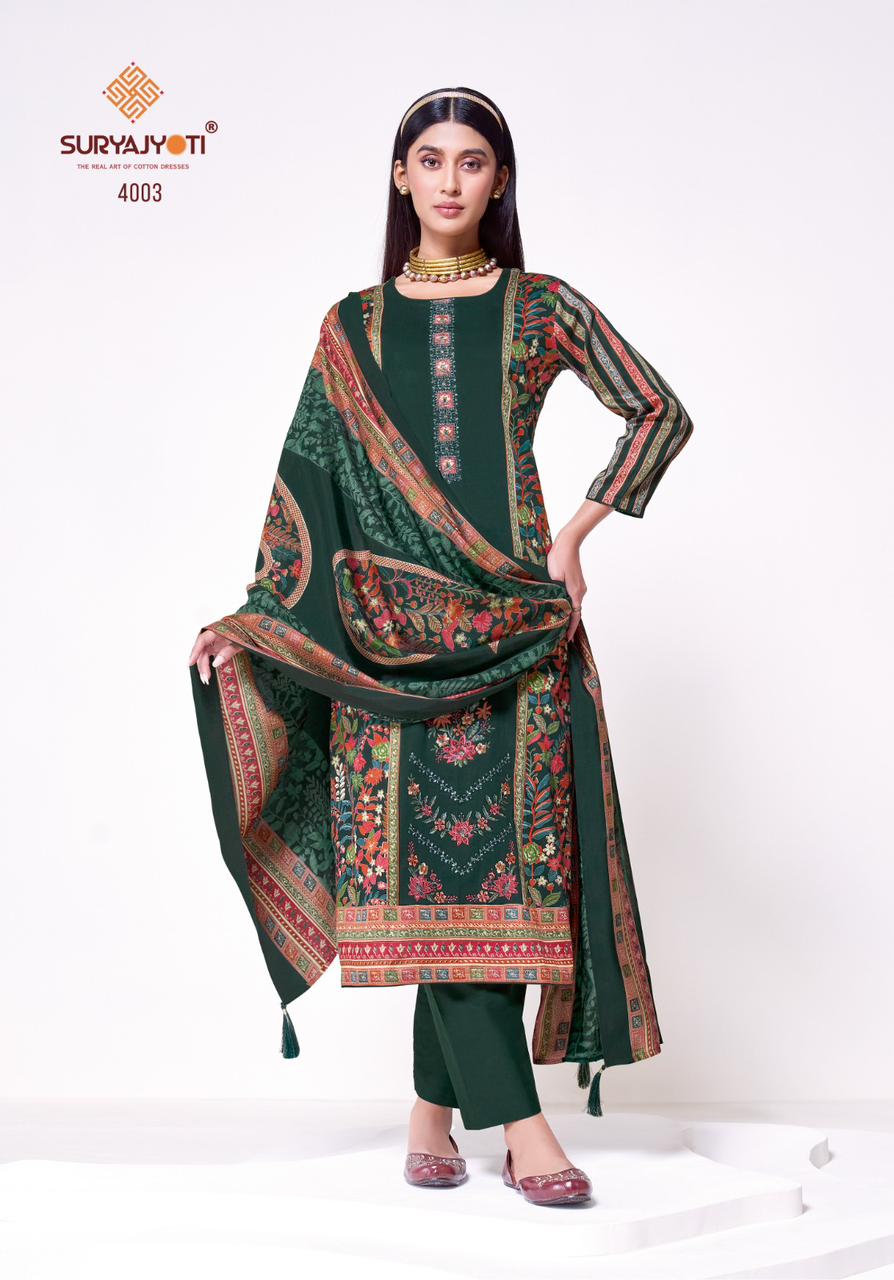 Kaamini Vol 4 Suryajyoti Jaam Satin Pant Style Suits Manufacturer India