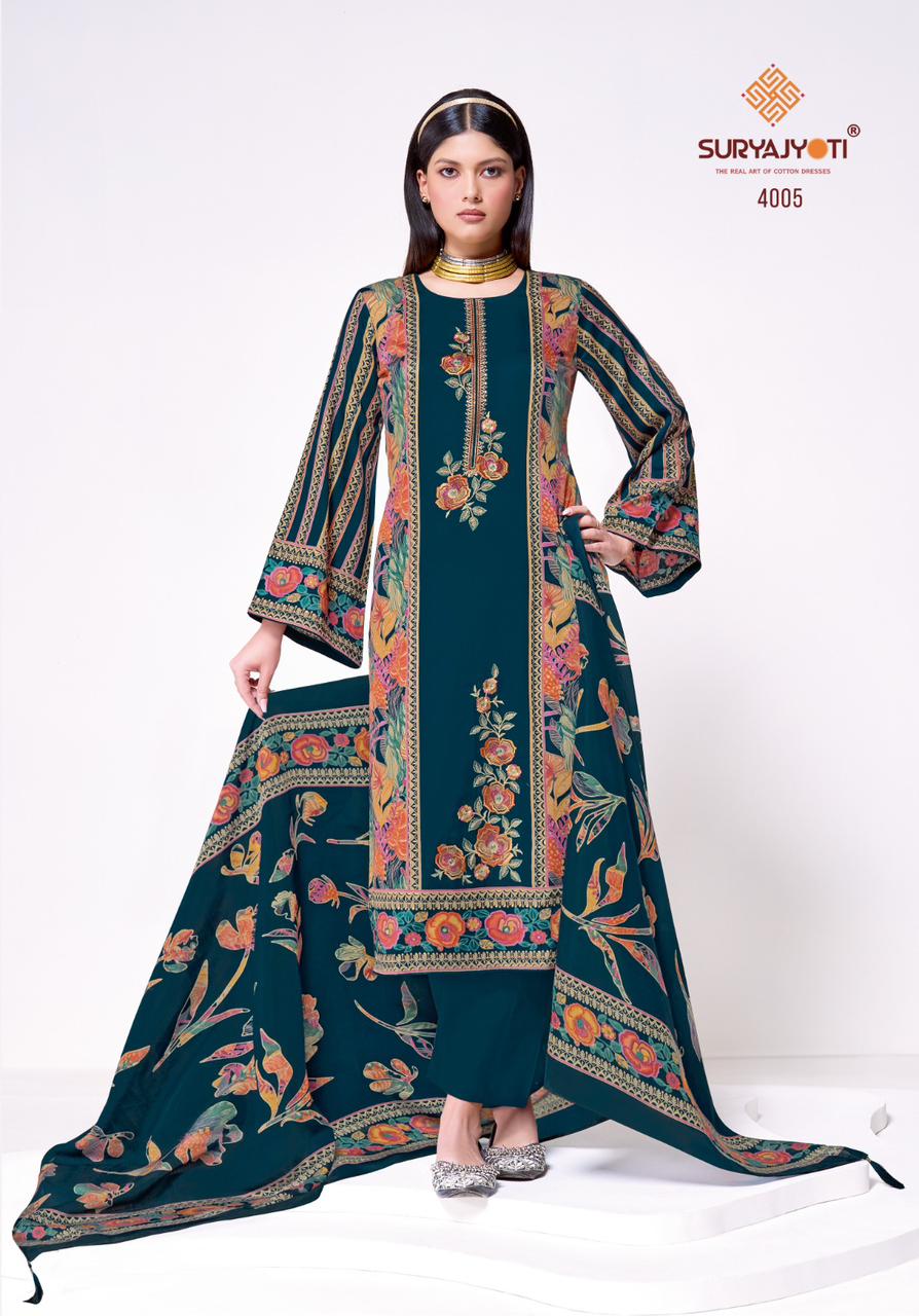 Kaamini Vol 4 Suryajyoti Jaam Satin Pant Style Suits Manufacturer India