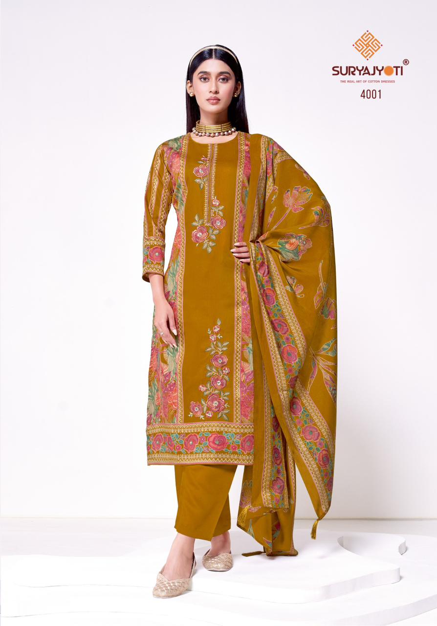 Kaamini Vol 4 Suryajyoti Jaam Satin Pant Style Suits Manufacturer India