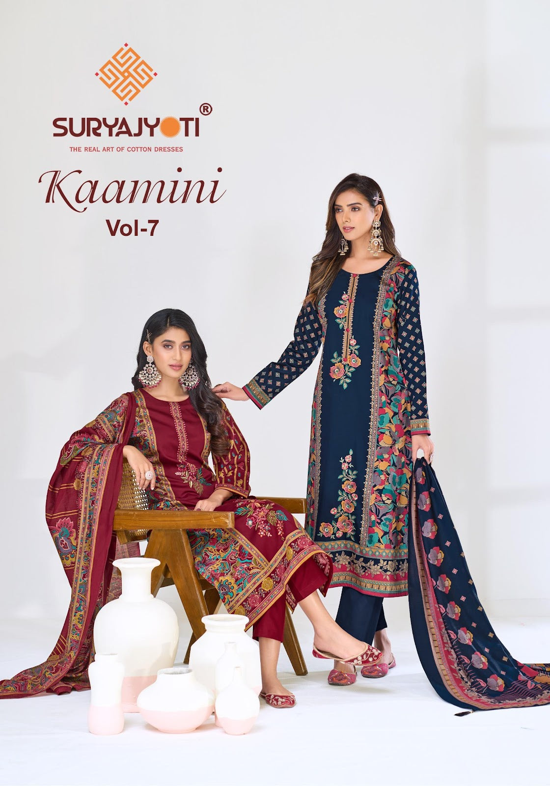 Kaamini Vol 7 Suryajyoti Jaam Satin Pant Style Suits Exporter Ahmedabad