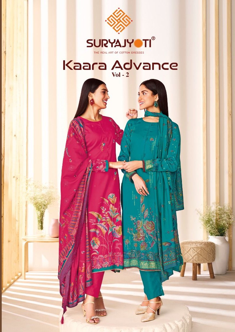 Kaara Advance Vol 2 Suryajyoti Jam Satin Pant Style Suits Manufacturer