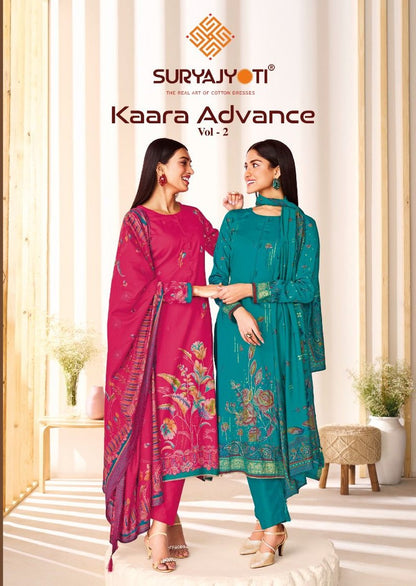 Kaara Advance Vol 2 Suryajyoti Jam Satin Pant Style Suits Manufacturer