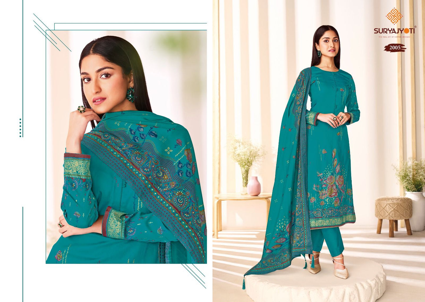 Kaara Advance Vol 2 Suryajyoti Jam Satin Pant Style Suits Manufacturer