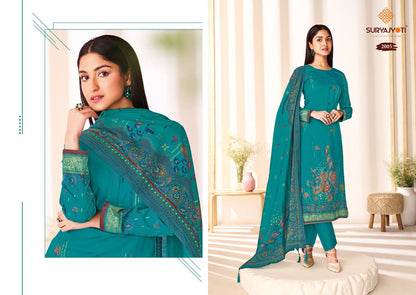Kaara Advance Vol 2 Suryajyoti Jam Satin Pant Style Suits Manufacturer