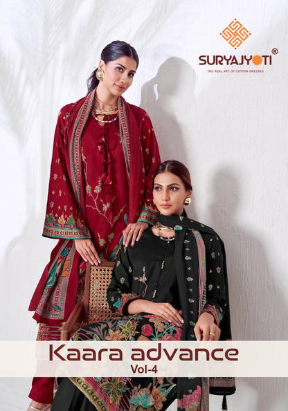 Kaara Advance Vol 4 Suryajyoti Jaam Satin Pant Style Suits Supplier Gujarat