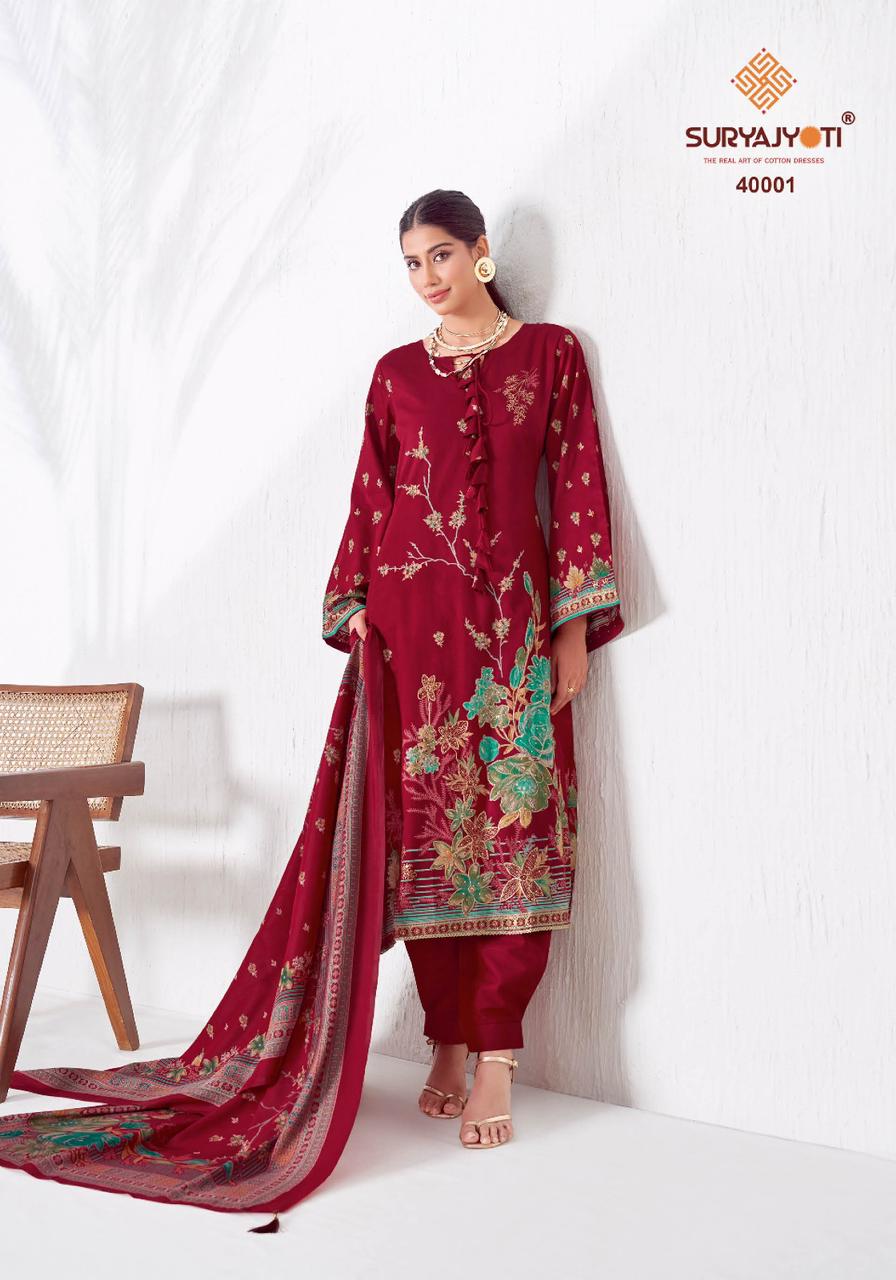 Kaara Advance Vol 4 Suryajyoti Jaam Satin Pant Style Suits Supplier Gujarat