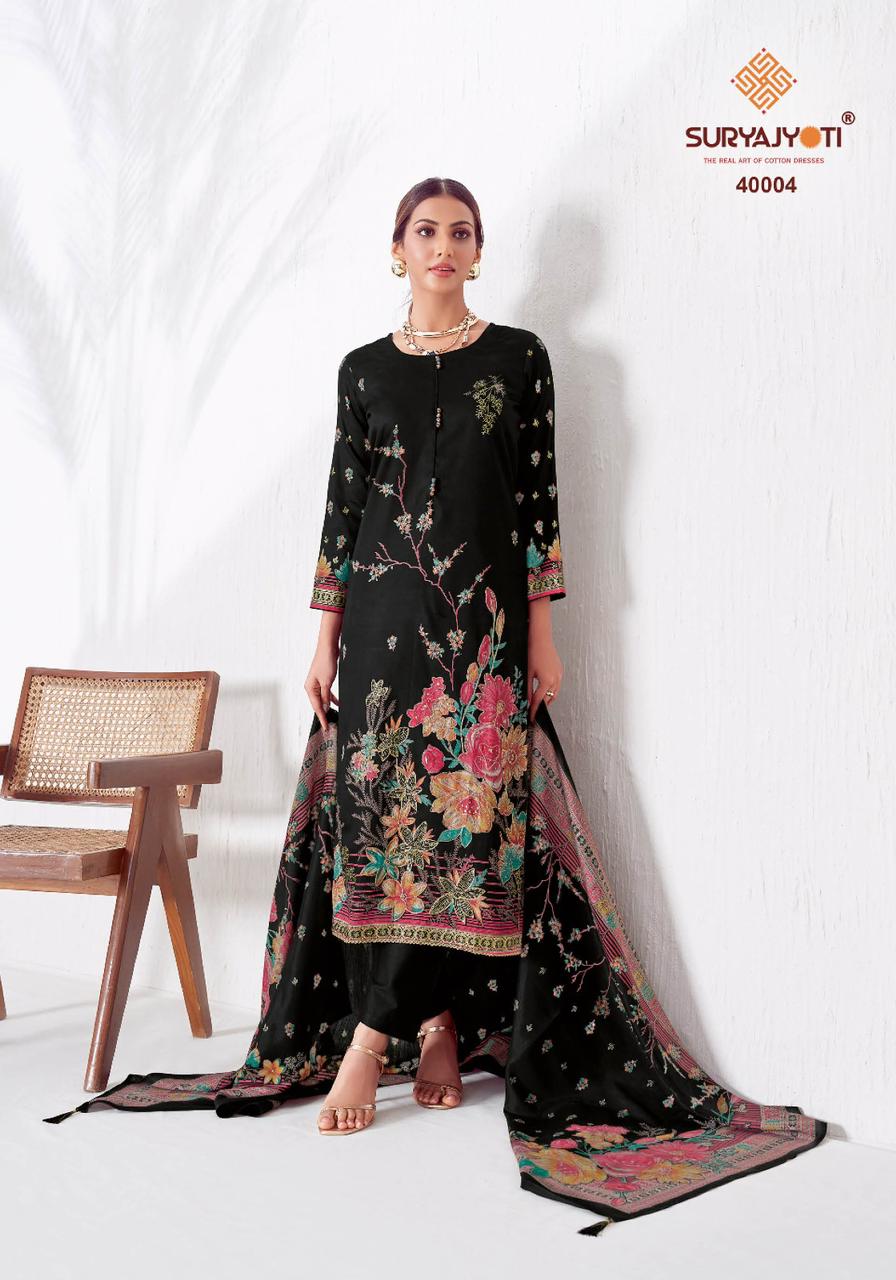 Kaara Advance Vol 4 Suryajyoti Jaam Satin Pant Style Suits Supplier Gujarat