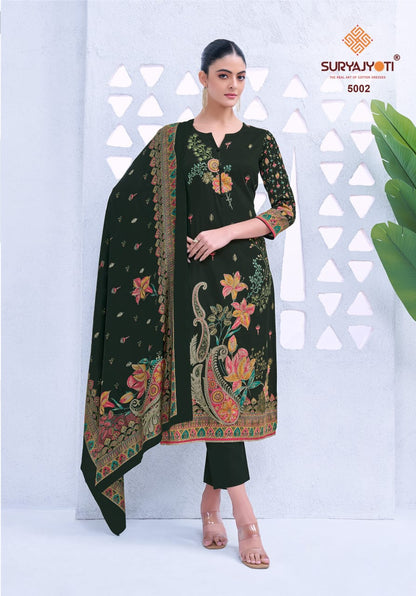 Kaara Advance Vol 5 Suryajyoti Jaam Satin Pant Style Suits Exporter India
