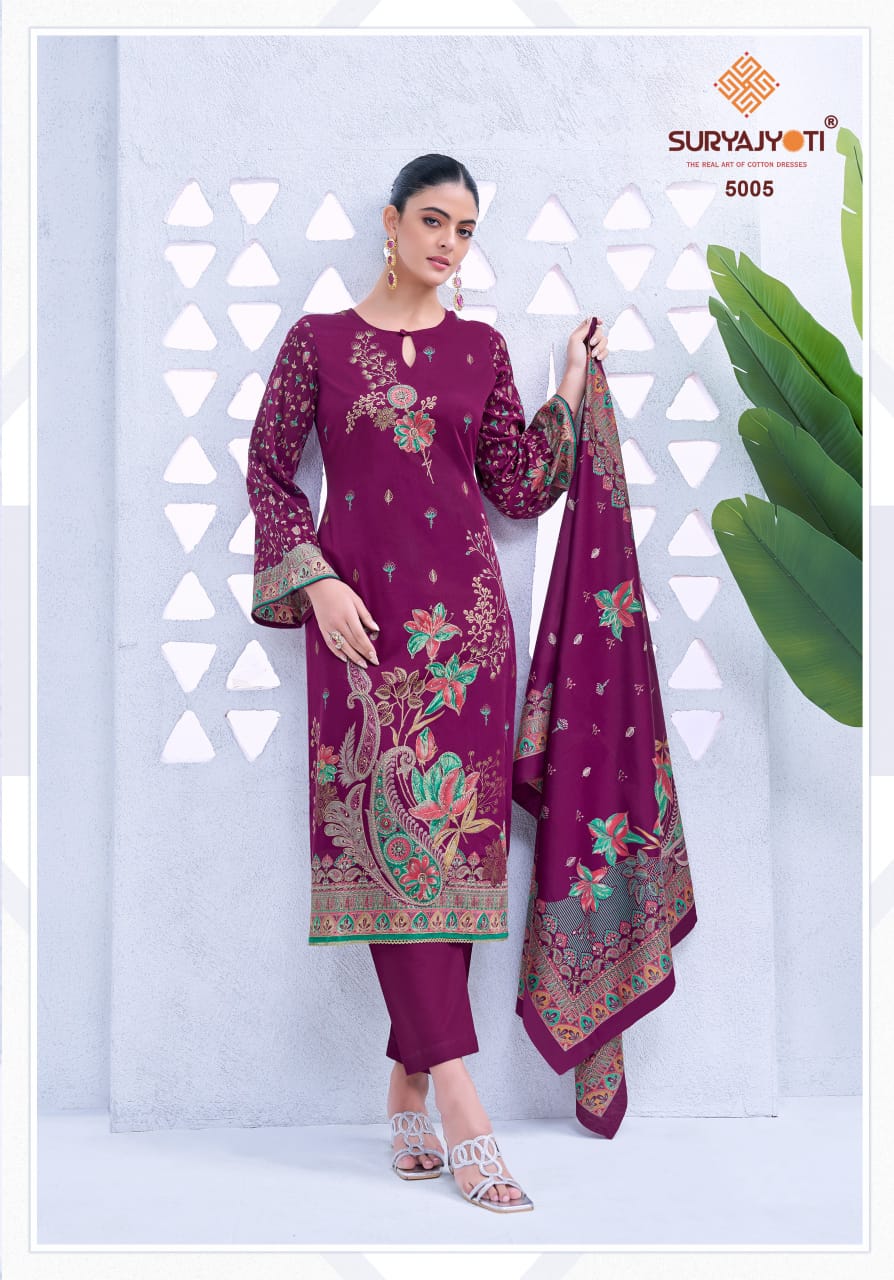 Kaara Advance Vol 5 Suryajyoti Jaam Satin Pant Style Suits Exporter India